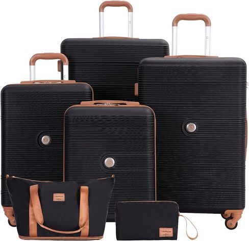 Travelhouse 4 Piece Luggage Sets with Spinner Wheels, Hardshell ABS 6 peice Suitcase Set with Tsa Lock, Lightweight Hardside Travel Suitcases with Waterproof Duffle Bag for Men Women (BLACK) in Saudi Arabia
