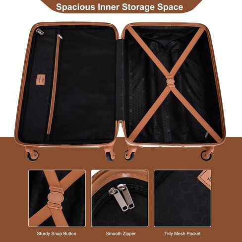Travelhouse 4 Piece Luggage Sets with Spinner Wheels, Hardshell ABS 6 peice Suitcase Set with Tsa Lock, Lightweight Hardside Travel Suitcases with Waterproof Duffle Bag for Men Women (BLACK) in Saudi Arabia