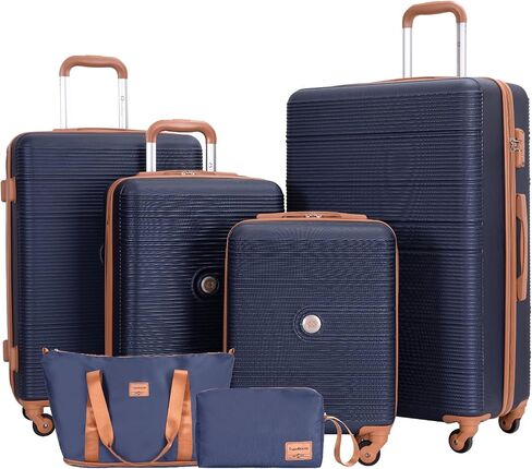 Travelhouse 4 Piece Luggage Sets with Spinner Wheels, Hardshell ABS 6 peice Suitcase Set with Tsa Lock, Lightweight Hardside Travel Suitcases with Waterproof Duffle Bag for Men Women (BLACK) in Saudi Arabia