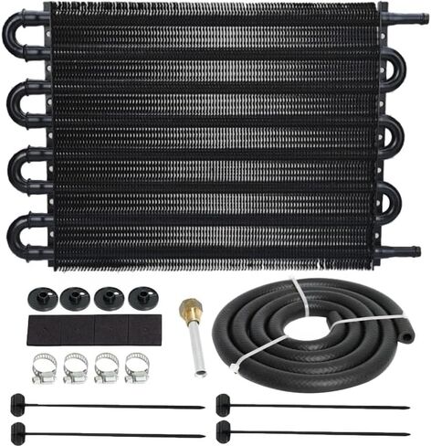 8 صفات زيت نقل Auto Auto Cooler 9 "بوصة من المروحة الكهربائية و 6AN في الخط خرطوم ترموستات تبديل الأسلاك شاحنة الأسلاك (140'F في - 125'F) in Saudi Arabia