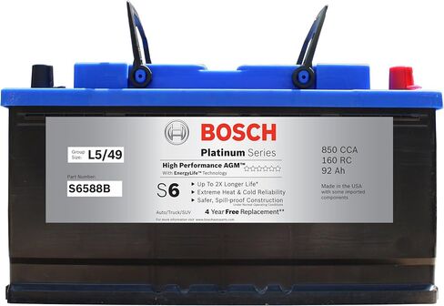 BOSCH S6588B S6 Flat Plate AGM Battery in Saudi Arabia