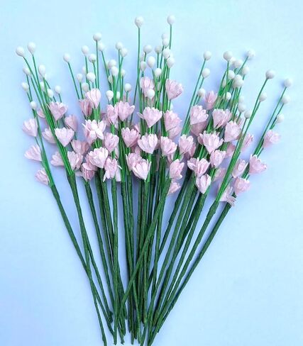 25 White Tiny Daisy Bouquet Paper Flower Mulberry for Artificial Craft Scrapbook Tiny Bouquet Accessory DIY, White Color, Size 1.5 cm. (White) in Kuwait