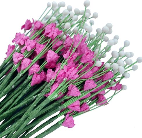 25 White Tiny Daisy Bouquet Paper Flower Mulberry for Artificial Craft Scrapbook Tiny Bouquet Accessory DIY, White Color, Size 1.5 cm. (White) in Kuwait
