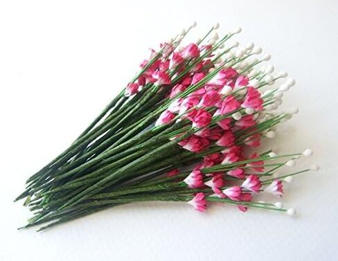 25 White Tiny Daisy Bouquet Paper Flower Mulberry for Artificial Craft Scrapbook Tiny Bouquet Accessory DIY, White Color, Size 1.5 cm. (White) in Kuwait