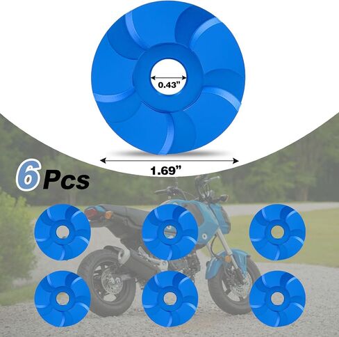 2024 Grom Fairing Garnish Washer Half Set 2023 Grom Colored Verge Thrust Washers Decorative Side Panel for 2022 2023 2024 Grom MSX125 - Blue in Kuwait