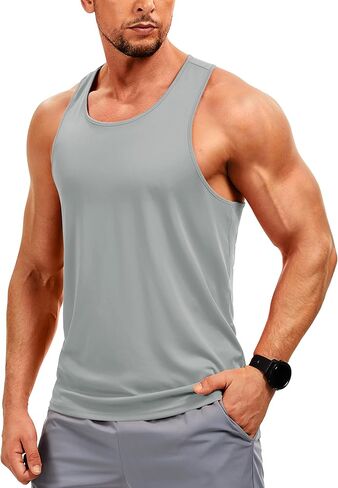 TACVASEN MEN'S Y-BACK FIT TANK TOPS TOPS UPF أكثر من 50+ قمصان أكمام عضلية صالة ألعاب رياضية تعمل in Saudi Arabia