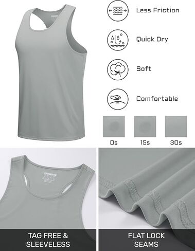 TACVASEN MEN'S Y-BACK FIT TANK TOPS TOPS UPF أكثر من 50+ قمصان أكمام عضلية صالة ألعاب رياضية تعمل in Saudi Arabia