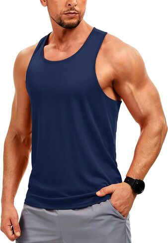 TACVASEN MEN'S Y-BACK FIT TANK TOPS TOPS UPF أكثر من 50+ قمصان أكمام عضلية صالة ألعاب رياضية تعمل in Kuwait