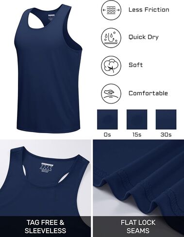 TACVASEN MEN'S Y-BACK FIT TANK TOPS TOPS UPF أكثر من 50+ قمصان أكمام عضلية صالة ألعاب رياضية تعمل in Kuwait