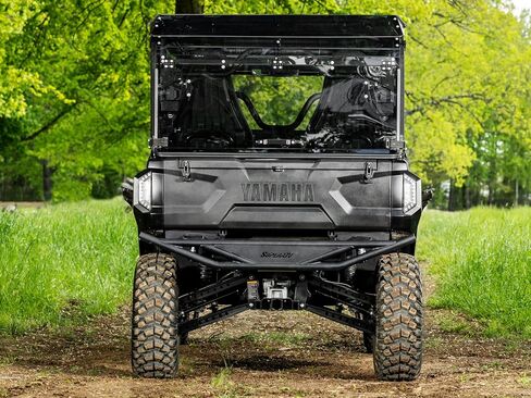 SuperATV 1/4" Lightly Tinted Polycarbonate Rear Flip Windshield for 2021+ Yamaha Wolverine RMAX 4, 250x Stronger Than Glass, Prevents Suction, Pre-Assembled, USA Made in Saudi Arabia