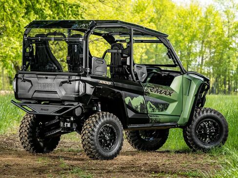 SuperATV 1/4" Lightly Tinted Polycarbonate Rear Flip Windshield for 2021+ Yamaha Wolverine RMAX 4, 250x Stronger Than Glass, Prevents Suction, Pre-Assembled, USA Made in Saudi Arabia