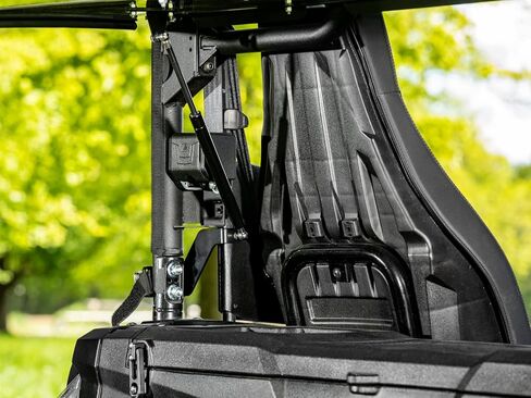 SuperATV 1/4" Lightly Tinted Polycarbonate Rear Flip Windshield for 2021+ Yamaha Wolverine RMAX 4, 250x Stronger Than Glass, Prevents Suction, Pre-Assembled, USA Made in Saudi Arabia