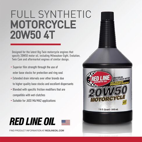 Red Line 42504 20W50 Motorcycle Oil Synthetic - Quart (12 Pack) in Saudi Arabia