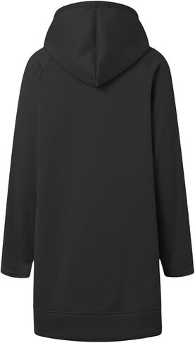 The Warmy Oversized Hoodie Dress, Warmy Hoodie Women's Casual Pullover Split Hem Drawstring Long Sweatshirt with Pocket in Saudi Arabia