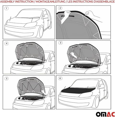 Omac Car Bonnet Mask Bra Hod End for VW Eurovan 1992-2003 Black Comple in Saudi Arabia