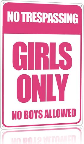 هدايا Girls Funny فقط تسجيل لا تتعدى أي أولاد مسموح به لعلامة الصفيح لغرفة غرفة نوم ديكور جدار النوم 8 × 12 بوصة (3010) in Kuwait