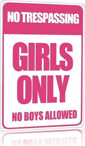 هدايا Girls Funny فقط تسجيل لا تتعدى أي أولاد مسموح به لعلامة الصفيح لغرفة غرفة نوم ديكور جدار النوم 8 × 12 بوصة (3010) in Kuwait