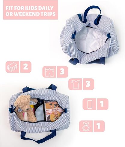 الأطفال المخصصين بين عشية وضحاها حقيبة واق من الظهور - Weekender خفيفة الوزن للأولاد الصغار ، Baby Weekend Beach Sleepover ، رعاية نهارية - هدايا جديدة (Blue) in Saudi Arabia