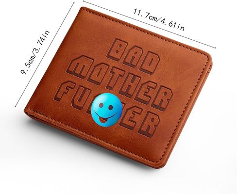 Embroidered Bad Mother fker Leather Wallet bad mother f ker wallet leather(brown) in Saudi Arabia