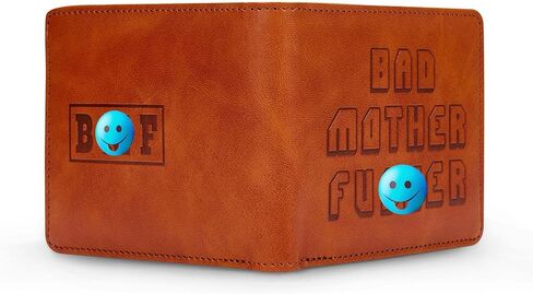 Embroidered Bad Mother fker Leather Wallet bad mother f ker wallet leather(brown) in Saudi Arabia