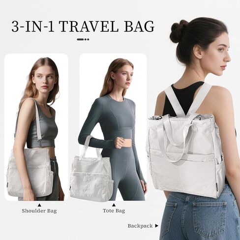 حقائب حمل Crossbody للنساء حقيبة القماش الخشن مع حقيبة الظهر الصالة الرياضية على الكمبيوتر المحمول حمل حقائب اليد للمشي لمسافات طويلة شاطئ العمل غير الرسمي للتسوق in Kuwait