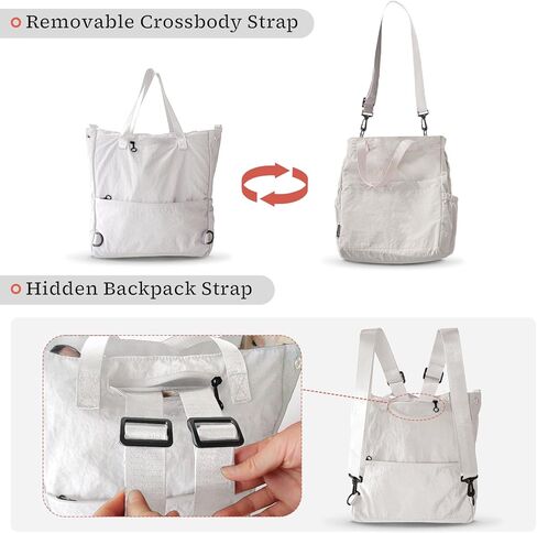 حقائب حمل Crossbody للنساء حقيبة القماش الخشن مع حقيبة الظهر الصالة الرياضية على الكمبيوتر المحمول حمل حقائب اليد للمشي لمسافات طويلة شاطئ العمل غير الرسمي للتسوق in Kuwait