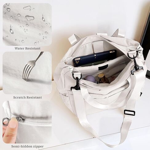 حقائب حمل Crossbody للنساء حقيبة القماش الخشن مع حقيبة الظهر الصالة الرياضية على الكمبيوتر المحمول حمل حقائب اليد للمشي لمسافات طويلة شاطئ العمل غير الرسمي للتسوق in Kuwait