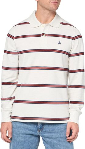 Brooks Brothers Men Long Sleeve Cotton Pique Stretch Logo Shirt Polo Shirt in Saudi Arabia