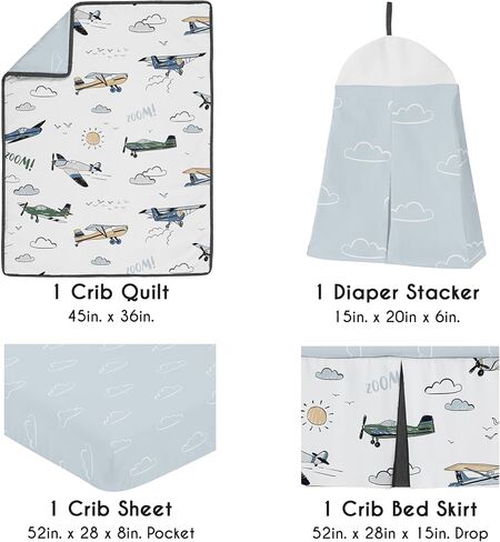 Sweet Jojo Designs American Football MVP Boy Baby Crib Bedding Set Infant Nursery Room Blanket Fitted Sheet Skirt Diaper Stacker 4pc Green Blue Red Vintage Helmet Field Goal Sports Themed Grey Stars in Saudi Arabia
