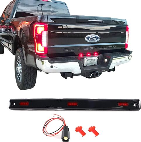 أضواء علامة الباب الخلفي YHB مع موصل أصحفي Red متوافق مع Ford 2017-2023 F250 F350 F450 F550 Super Duty Drw - Mencer Red Red Marker Lamp in Saudi Arabia