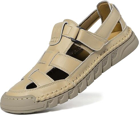 Men Closed Toe Casual Sandals - Lightweight Leather Sandals Breathable Walking Shoes For Daily or Outdoor Travel in Saudi Arabia