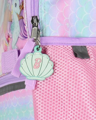 Barbie Mermaids 5-Piece 16" Girls Backpack School Lunch Bag Set with Gadget Case Carabiner and Rubber Zipper Dangle in Saudi Arabia
