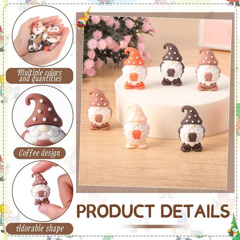 50 Pcs Coffee Mini Gnomes Figures Small Figurines Fairy Tiny Gnomes Miniature Coffee Bar Statues Decorations Hide and See Gifts for Plant Patio Table Shelf Party Favors Accessories in Kuwait