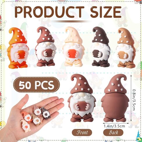 50 Pcs Coffee Mini Gnomes Figures Small Figurines Fairy Tiny Gnomes Miniature Coffee Bar Statues Decorations Hide and See Gifts for Plant Patio Table Shelf Party Favors Accessories in Kuwait