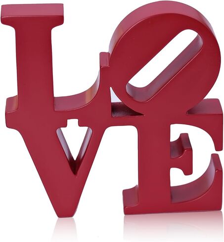 GLOBOTECH Love Word Art Resin Tabletop Décor, Red Contemporary Romantic Gift, Freestanding Home Decoration in Saudi Arabia