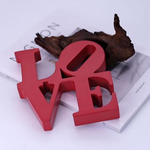 GLOBOTECH Love Word Art Resin Tabletop Décor, Red Contemporary Romantic Gift, Freestanding Home Decoration in Saudi Arabia