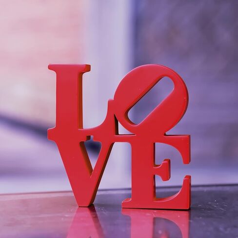 GLOBOTECH Love Word Art Resin Tabletop Décor, Red Contemporary Romantic Gift, Freestanding Home Decoration in Saudi Arabia