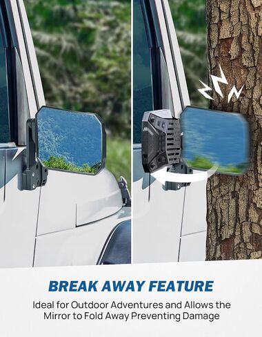 JOYTUTUS Wrangler Side Mirrors Replacement Compatible with Wrangler JK JKU 2007-2018, US Flag Pattern Wrangler JK Side Mirrors, Wider View No Vibrate & Wobble in Kuwait