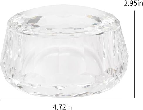 Crystal Storage Jar, Glass Makeup Storage Container, Crystal Candy Dish Tiny Hand-Cut Small Decorative Bowl, Diamond-Cut Luxury Cosmetic Organizer for Vanity, Bathroom, Kitchen Decor in Saudi Arabia