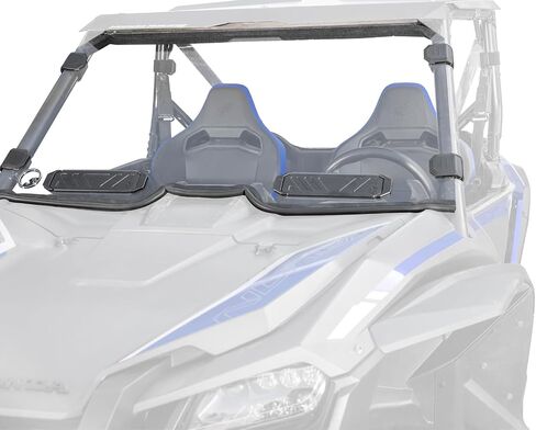 الزجاج الأمامي Superatv Vented لـ Honda Talon 1000x / 1000x4 / 1000r | يتيح لك لوحة تنفيس Flip-up التحكم في تدفق الهواء | مقاوم للخدش 1/4 بوصة البولي الكربونات سميكة أقوى 250 مرة من الزجاج in Saudi Arabia