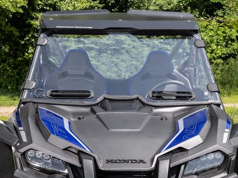 الزجاج الأمامي Superatv Vented لـ Honda Talon 1000x / 1000x4 / 1000r | يتيح لك لوحة تنفيس Flip-up التحكم في تدفق الهواء | مقاوم للخدش 1/4 بوصة البولي الكربونات سميكة أقوى 250 مرة من الزجاج in Saudi Arabia