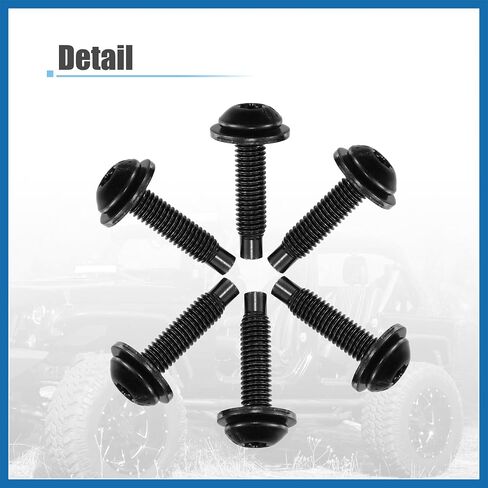 8pcs قمة براغي Torx Top Torx لجيب Wrangler JK 2007-2018 براغي استبدال السيارات الطويلة الإضافية بديل الأسود الفولاذ المقاوم للصدأ in Saudi Arabia