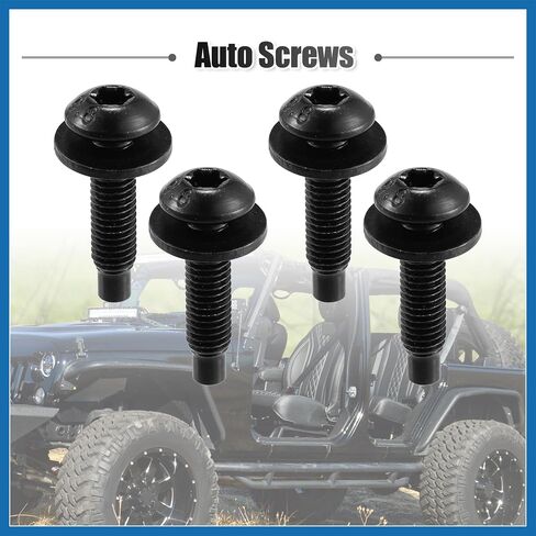 8pcs قمة براغي Torx Top Torx لجيب Wrangler JK 2007-2018 براغي استبدال السيارات الطويلة الإضافية بديل الأسود الفولاذ المقاوم للصدأ in Saudi Arabia
