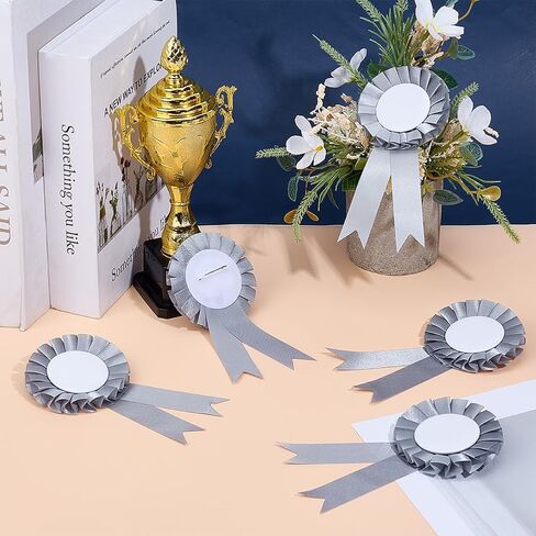CRASPIRE 20PCS AWRENT BLANK RIBBON WHITE BUNT BUN BROCH WINNER VICTORY VICTORY ROSETTE RIBBON GRAND GRAND in Saudi Arabia