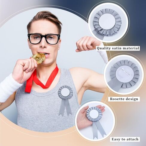 CRASPIRE 20PCS AWRENT BLANK RIBBON WHITE BUNT BUN BROCH WINNER VICTORY VICTORY ROSETTE RIBBON GRAND GRAND in Saudi Arabia
