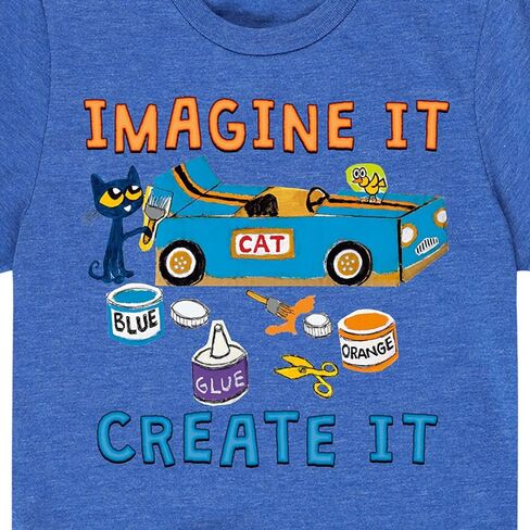 Pete the Cat - تخيلها إنشاء سيارة سباق - Toddler and Youth Short Sleeve Graphic T -Shirt in Saudi Arabia