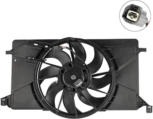 621606 Radiator Cooling Fan Assembly Without Control Module for Ford Focus 2.0L 2012-2018, for Ford Focus 2.3L Turbocharged 2016-2018, for Ford Focus 1.0L Turbocharged 2018 BV6Z-8C607-K 622800 in Saudi Arabia