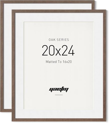 Yaetm 8x10 Picture Frame with Mat for 5x7 – Brown Walnut, Rustic Solid Wood Frame 8 x 10 with Tempered Glass for Art Print & Picture, Display on Tabletop & Wall (Single, Walnut) in Saudi Arabia