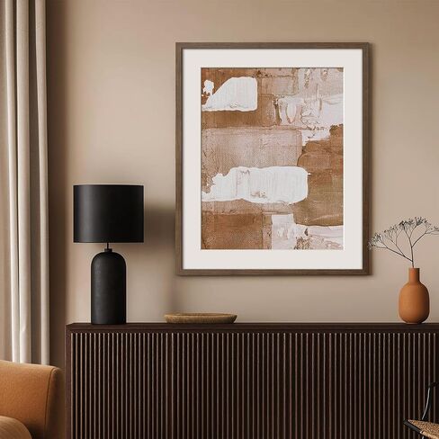 Yaetm 8x10 Picture Frame with Mat for 5x7 – Brown Walnut, Rustic Solid Wood Frame 8 x 10 with Tempered Glass for Art Print & Picture, Display on Tabletop & Wall (Single, Walnut) in Saudi Arabia