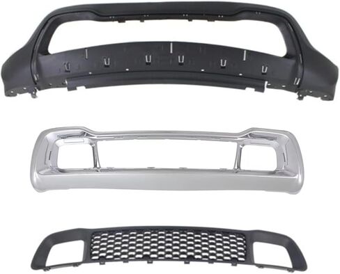 YHB Front Textured Bumper Cover Kit For 2014 2015 2016 Jeep Grand Cherokee (submodel: Laredo, Limited, Overland, Summit) - Front Lower Bumper Cover & Bumper Trim & Bumper Grille in Saudi Arabia